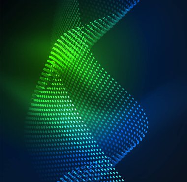 Tasarım şablonu parlayan parçacıkları dalga