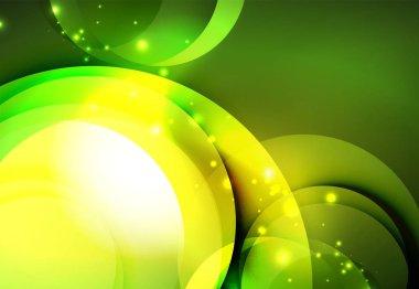 Dijital illüstrasyon, parlayan dalgalar ve daireler