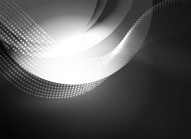 Parçacıklar koyu renk arka plan üzerinde oluşturulan parlayan dalga