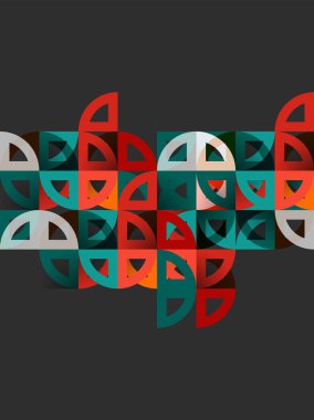 Kağıt daire kesim, mozaik mix geometrik desen tasarım