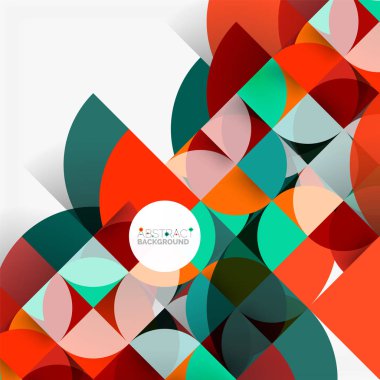 Kağıt daire kesim, mozaik mix geometrik desen tasarım