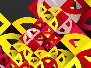 Kağıt daire kesim, mozaik mix geometrik desen tasarım