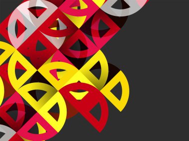 Kağıt daire kesim, mozaik mix geometrik desen tasarım