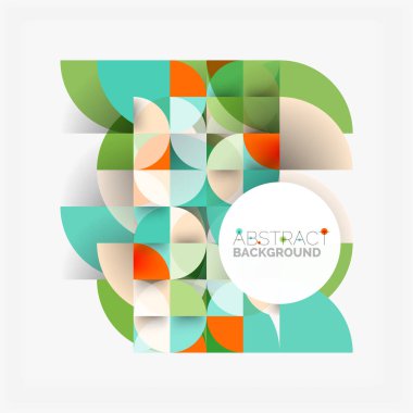 Kağıt daire kesim, mozaik mix geometrik desen tasarım