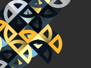 Kağıt daire kesim, mozaik mix geometrik desen tasarım