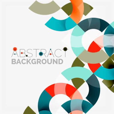 Modern geometrik desen tasarım gri arka plan üzerinde renkli halkalar