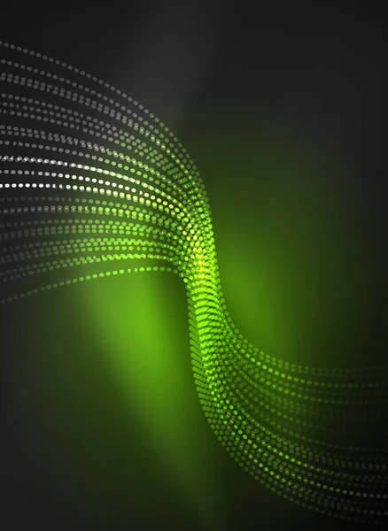 Parçacıklar koyu renk arka plan üzerinde oluşturulan parlayan dalga