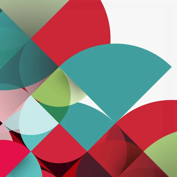 Gesneden papier cirkels, mozaïek mix geometrische patroon ontwerp — Stockvector
