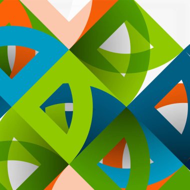 Kağıt daire kesim, mozaik mix geometrik desen tasarım