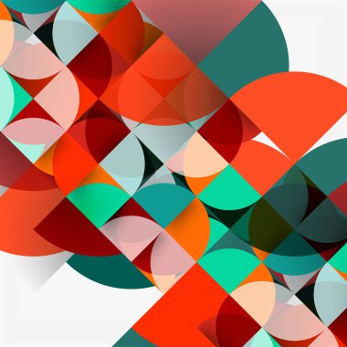 Kağıt daire kesim, mozaik mix geometrik desen tasarım