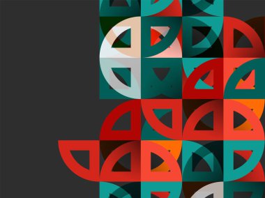 Kağıt daire kesim, mozaik mix geometrik desen tasarım