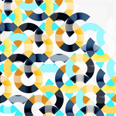 Modern geometrik desen tasarım gri arka plan üzerinde renkli halkalar