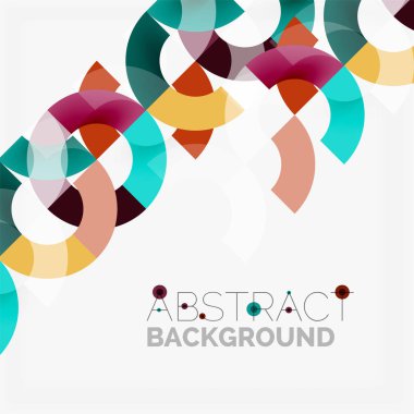 Modern geometrik desen tasarım gri arka plan üzerinde renkli halkalar