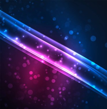 Enerji hatları, karanlıkta parlayan dalgalar vektör arka plan