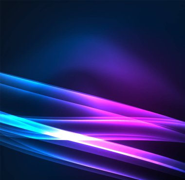 Enerji hatları, karanlıkta parlayan dalgalar vektör arka plan