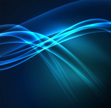 Enerji hatları, karanlıkta parlayan dalgalar vektör arka plan