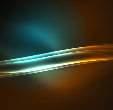 Enerji hatları, karanlıkta parlayan dalgalar vektör arka plan