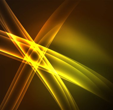 Enerji hatları, karanlıkta parlayan dalgalar vektör arka plan