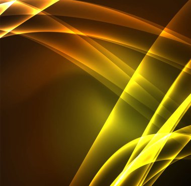 Enerji hatları, karanlıkta parlayan dalgalar vektör arka plan