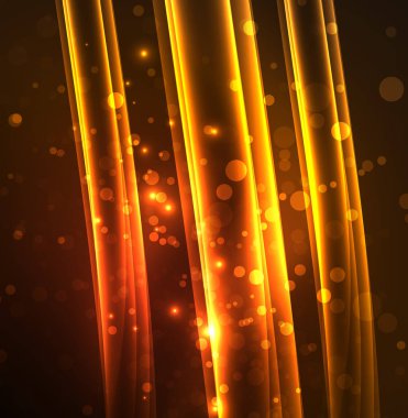 Enerji hatları, karanlıkta parlayan dalgalar vektör arka plan