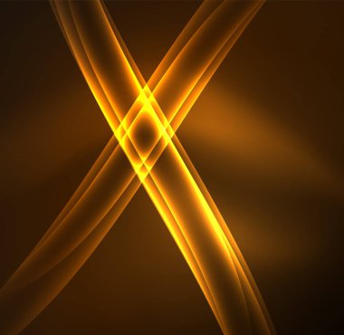 Enerji hatları, karanlıkta parlayan dalgalar vektör arka plan