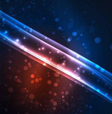 Enerji hatları, karanlıkta parlayan dalgalar vektör arka plan