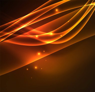 Enerji hatları, karanlıkta parlayan dalgalar vektör arka plan