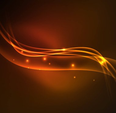 Enerji hatları, karanlıkta parlayan dalgalar vektör arka plan