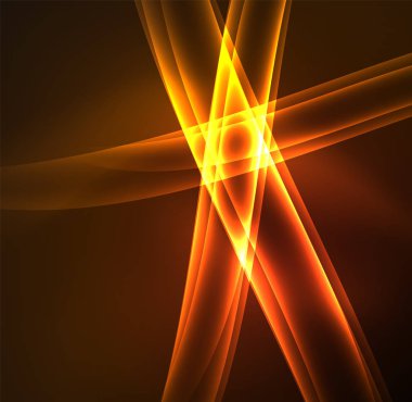 Enerji hatları, karanlıkta parlayan dalgalar vektör arka plan