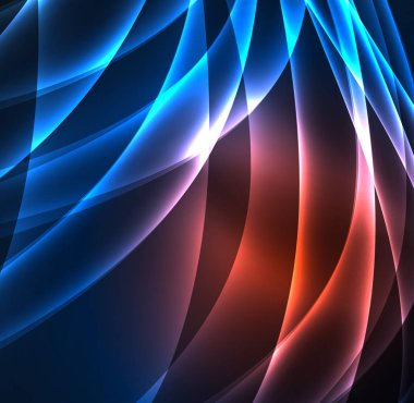 Enerji hatları, karanlıkta parlayan dalgalar vektör arka plan