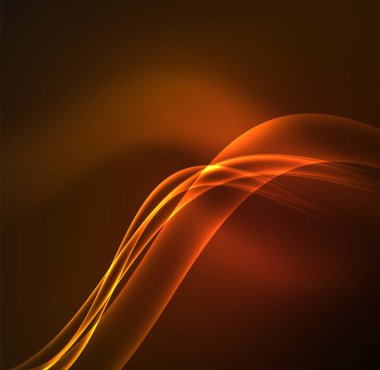 Enerji hatları, karanlıkta parlayan dalgalar vektör arka plan