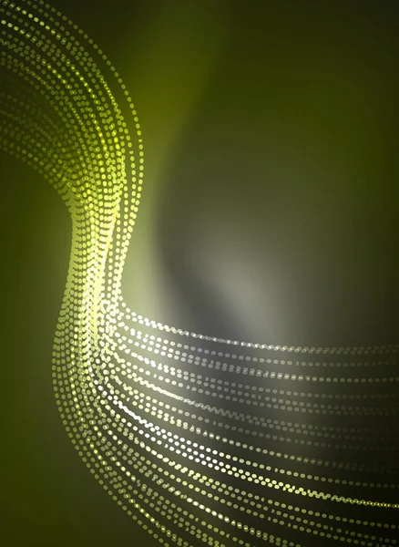 Parçacıklar koyu renk arka plan üzerinde oluşturulan parlayan dalga