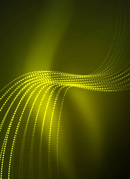 Parçacıklar koyu renk arka plan üzerinde oluşturulan parlayan dalga