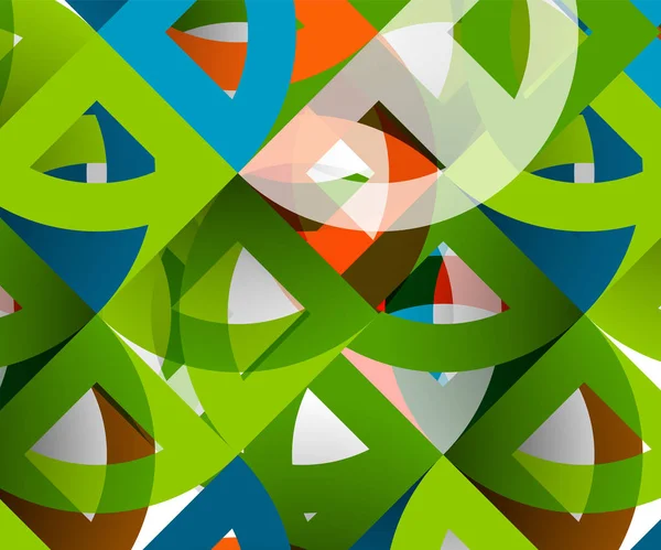 Mosaik skär papper cirklar, och blanda geometriska mönsterdesign — Stock vektor