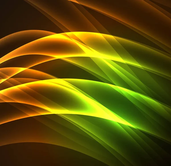 Enerji hatları, karanlıkta parlayan dalgalar vektör arka plan
