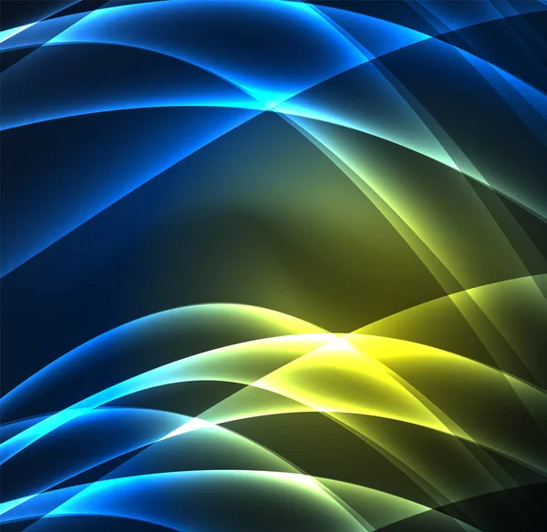 Enerji hatları, karanlıkta parlayan dalgalar vektör arka plan