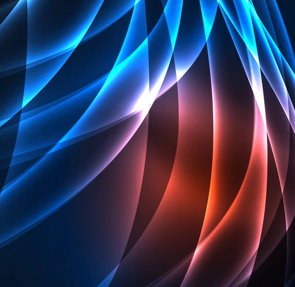 Enerji hatları, karanlıkta parlayan dalgalar vektör arka plan