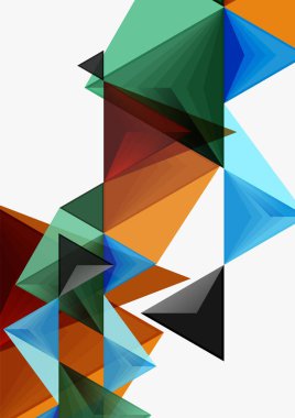 Üçgen düşük Poli vektör a4 boyutu geometrik soyut şablonu