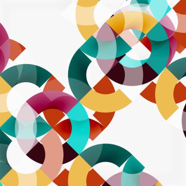 Modern geometrik desen tasarım gri arka plan üzerinde renkli halkalar