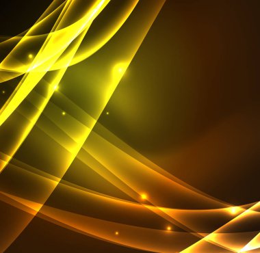 Enerji hatları, karanlıkta parlayan dalgalar vektör arka plan