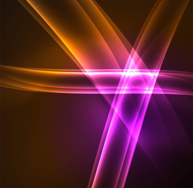 Enerji hatları, karanlıkta parlayan dalgalar vektör arka plan