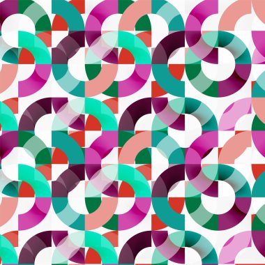 Modern geometrik desen tasarım gri arka plan üzerinde renkli halkalar