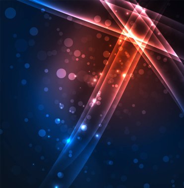 Enerji hatları, karanlıkta parlayan dalgalar vektör arka plan