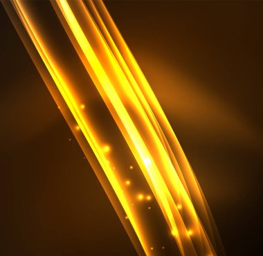 Enerji hatları, karanlıkta parlayan dalgalar vektör arka plan