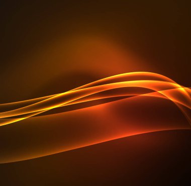 Enerji hatları, karanlıkta parlayan dalgalar vektör arka plan