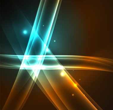 Enerji hatları, karanlıkta parlayan dalgalar vektör arka plan