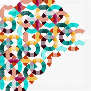 Modern geometrik desen tasarım gri arka plan üzerinde renkli halkalar