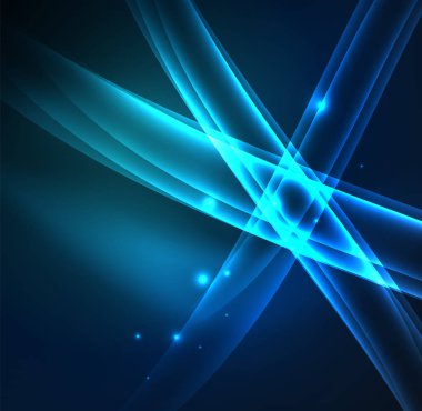 Enerji hatları, karanlıkta parlayan dalgalar vektör arka plan