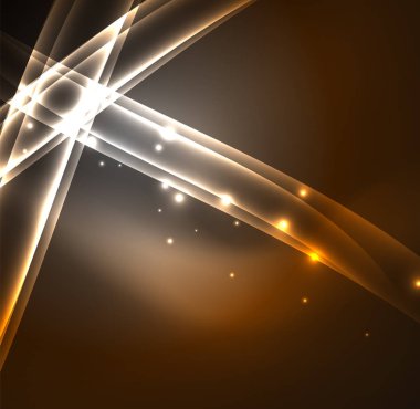 Enerji hatları, karanlıkta parlayan dalgalar vektör arka plan