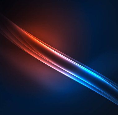 Enerji hatları, karanlıkta parlayan dalgalar vektör arka plan